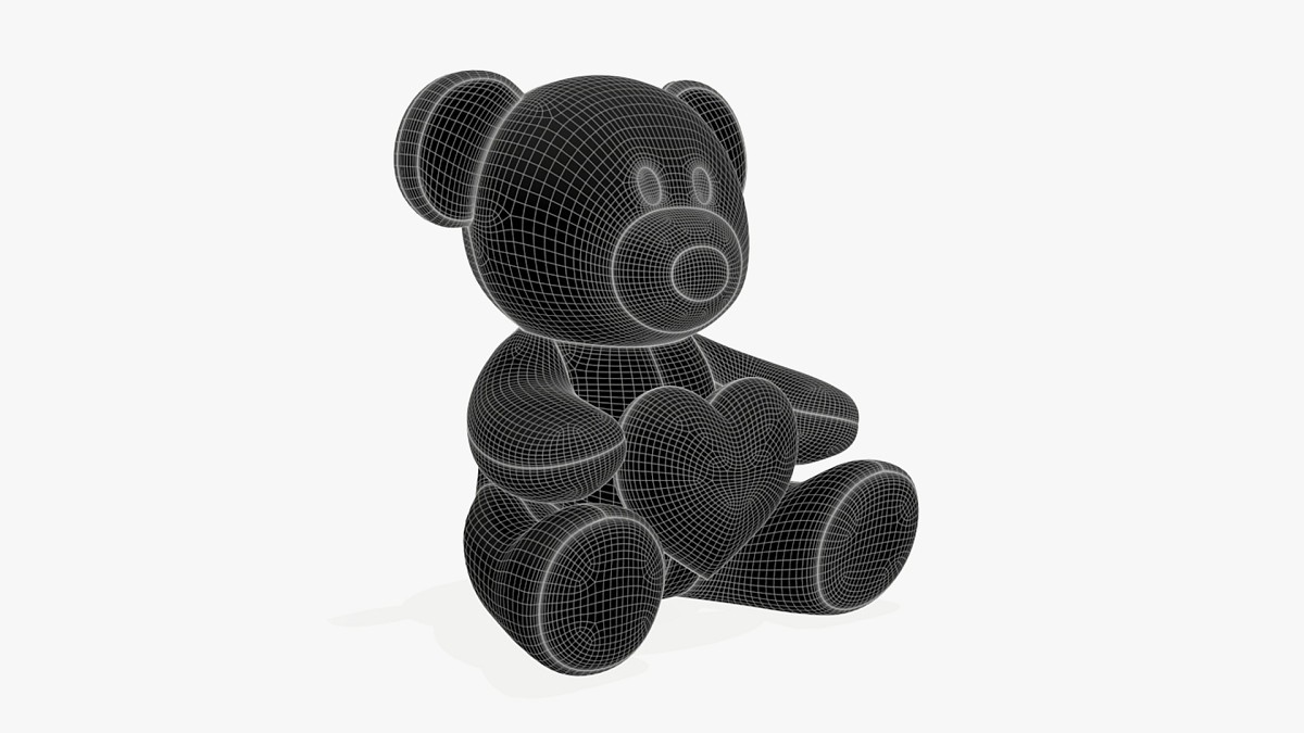 Bear teddy plush toy with heart