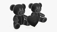 Two teddy bear plush toys with heart