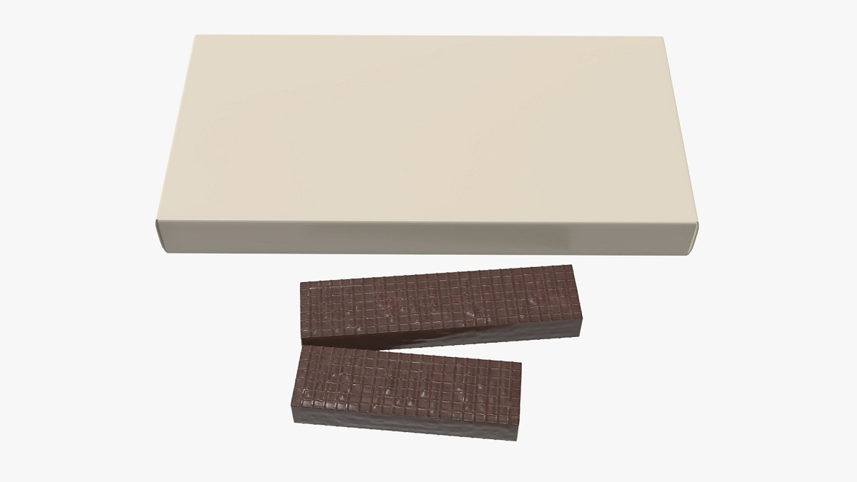 Blank package with crunchy waffle cake mock up