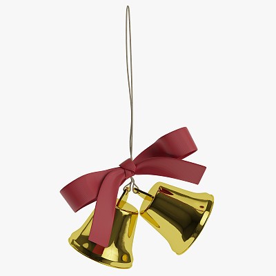 Golden bells with red bow