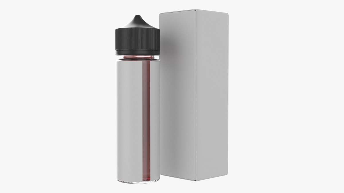 Vapor liquid bottle medium box black cap