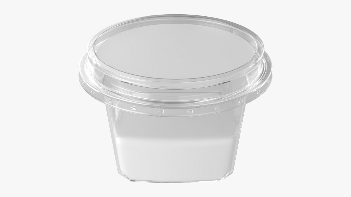 Yoghurt plastic box with label