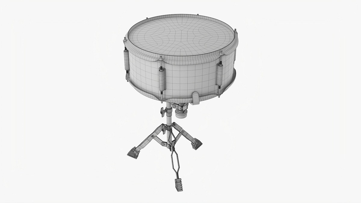 Acoustic Snare Drum On Stand