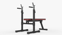 Adjustable weight bench dip station
