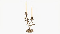 Antique Candlestick With Candles 01