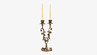 Antique Candlestick With Candles 03