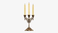 Antique Candlestick With Candles 04