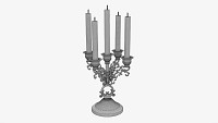 Antique Candlestick With Candles 04