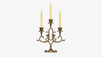 Antique Candlestick With Candles 06