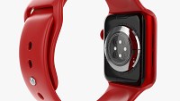 Apple Watch Series 6 silicone loop red