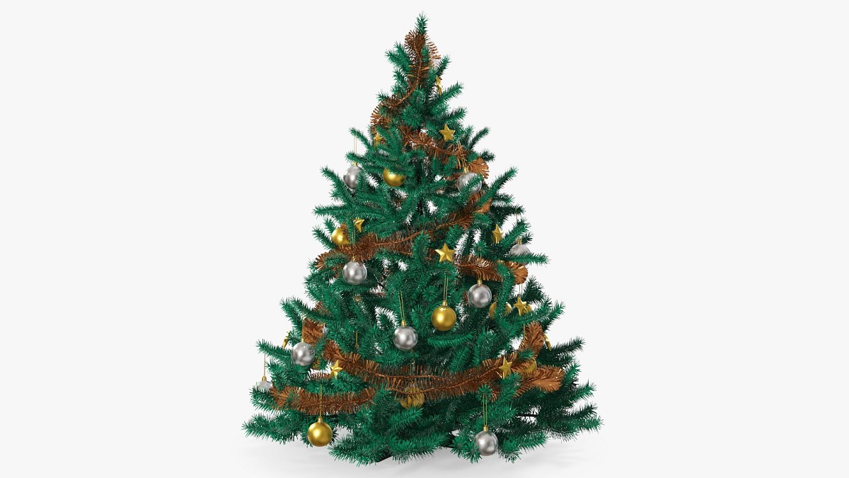 Artificial fir tree decorated 01