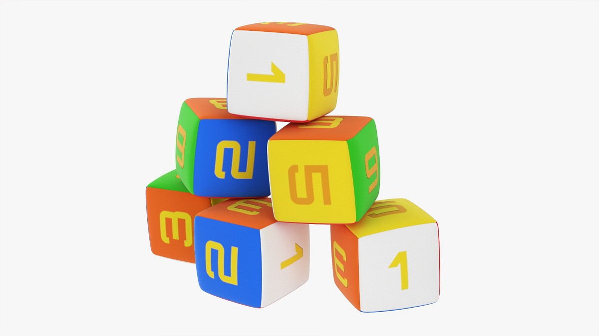 Baby cubes soft with numbers 2
