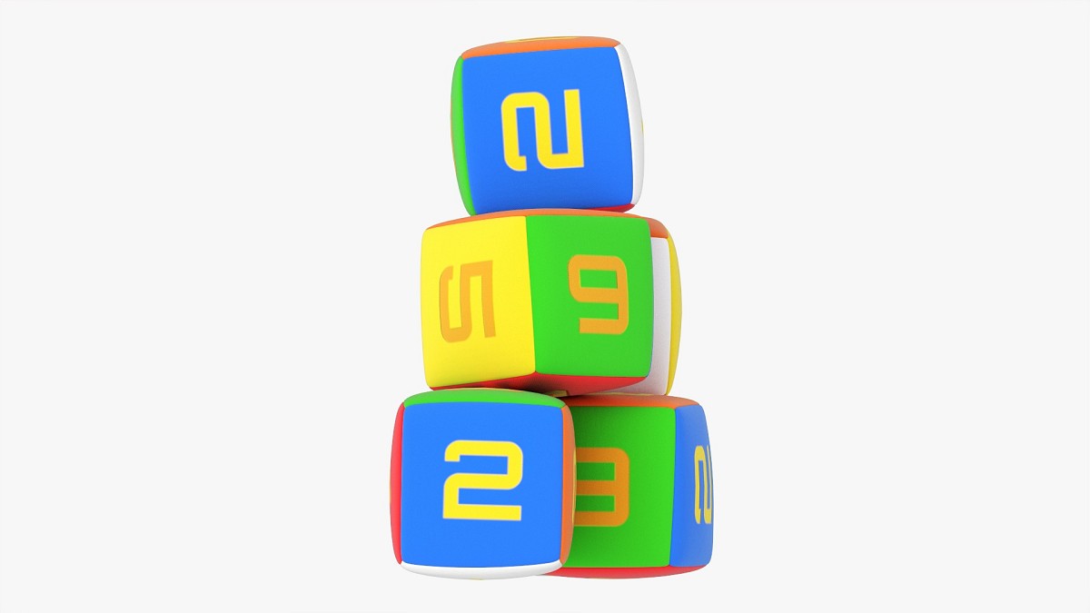 Baby cubes soft with numbers 2