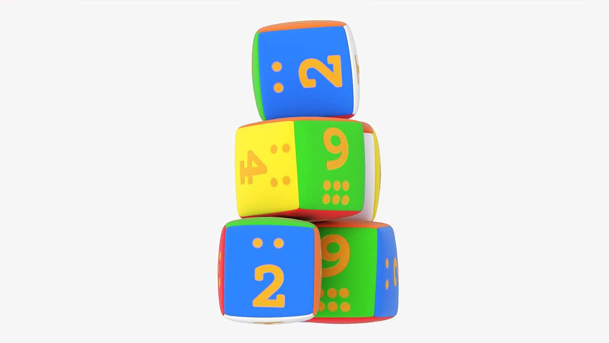 Baby cubes soft with numbers 3
