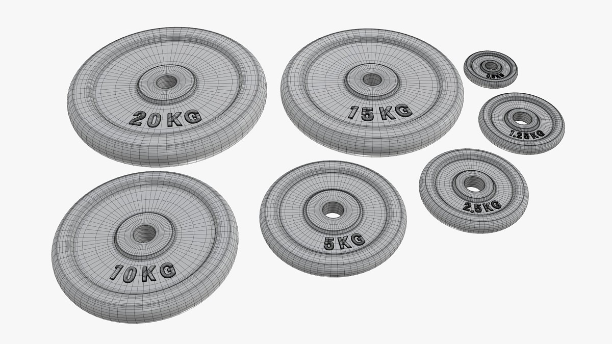 Barbell weight plate set chrome