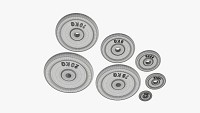 Barbell weight plate set chrome