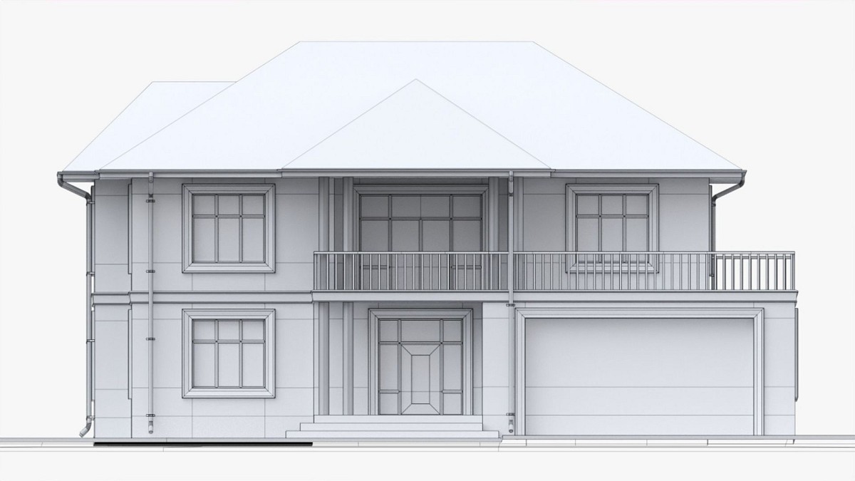 Building villa two-story house with garage