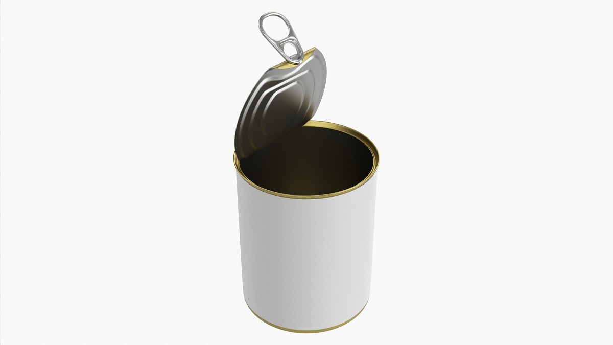 Canned Food Round Tin Metal Aluminum Can 019 Open