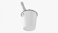 Champagne bottle in bucket with ice