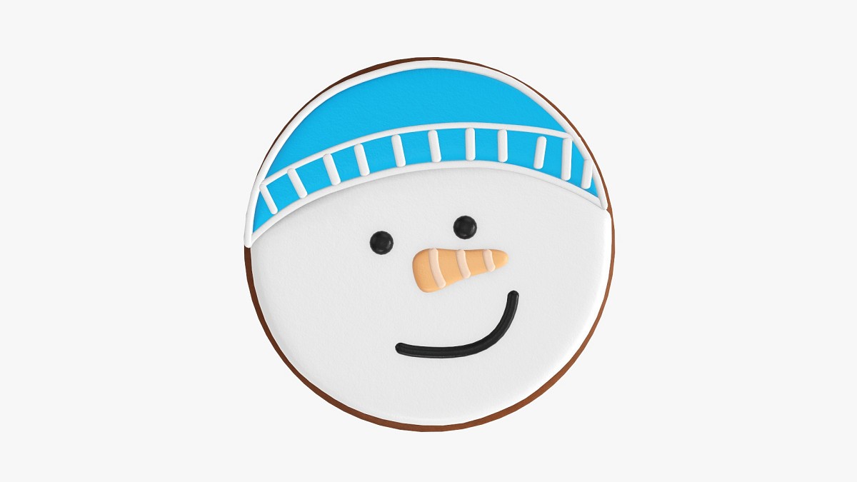 Christmas cookie snowman head