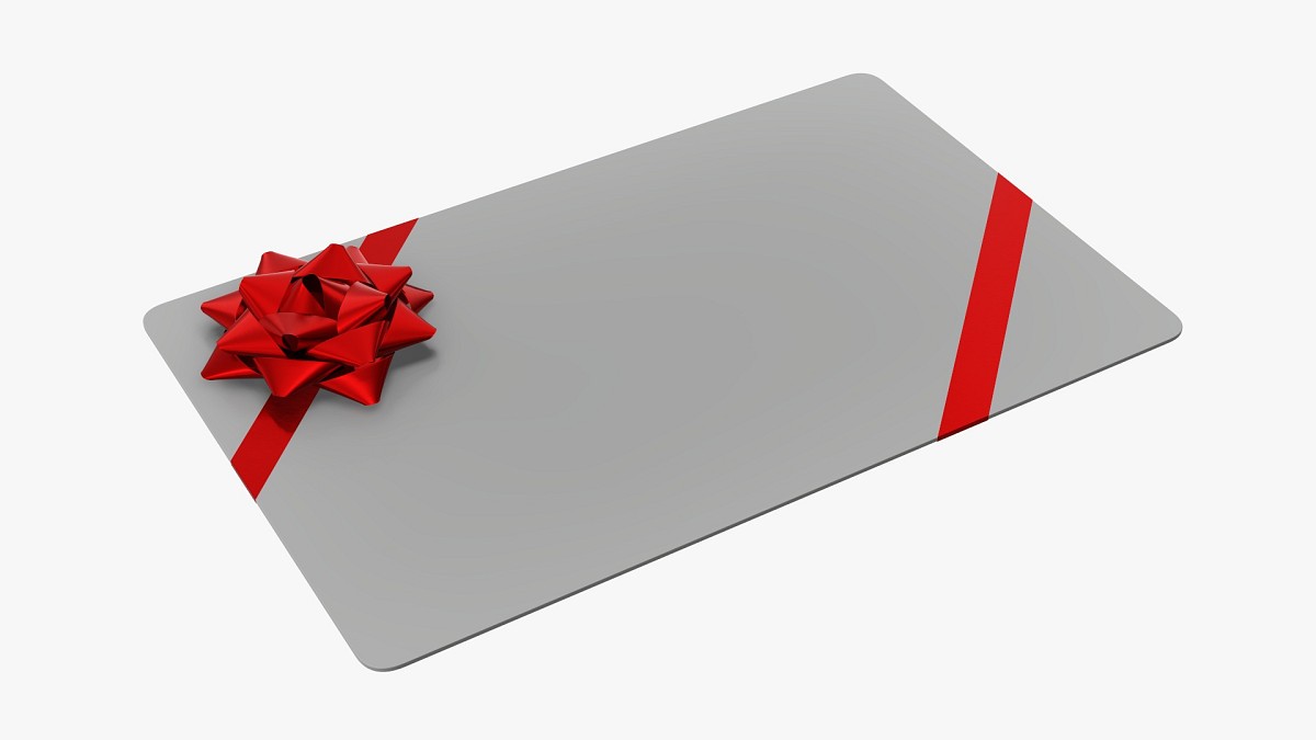 Christmas gift card with ribbon 01