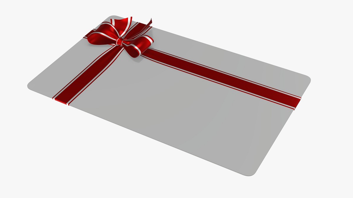 Christmas gift card with ribbon 02