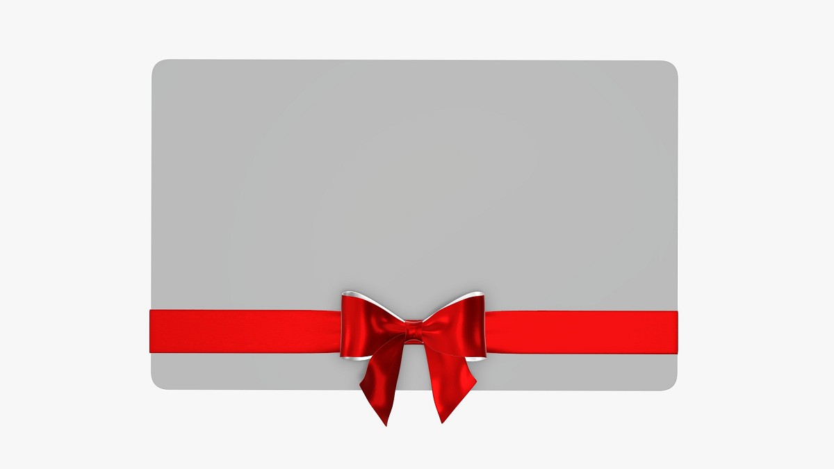 Christmas gift card with ribbon 03