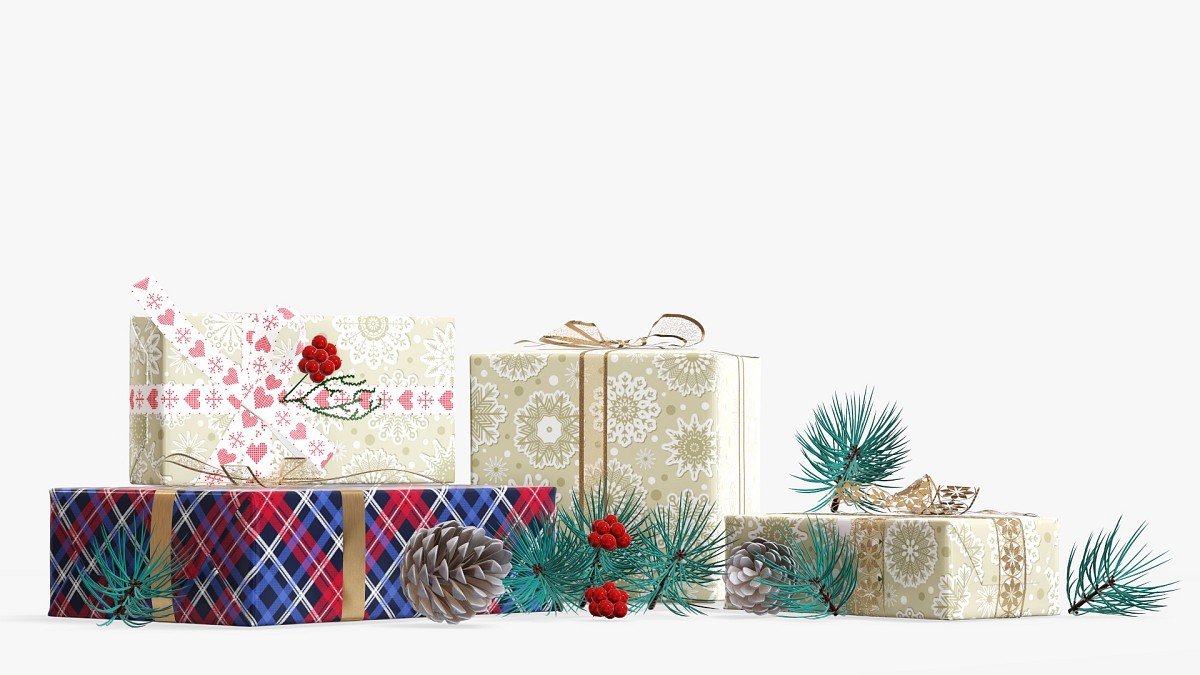 Christmas gifts with decorations 02
