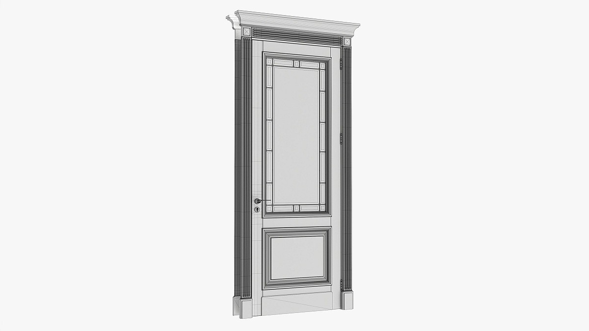 Classic Door With Glass 02