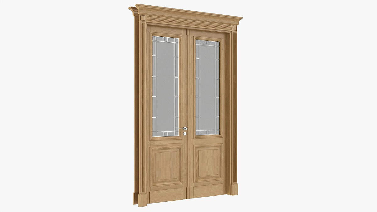 Classic Door With Glass Double 01