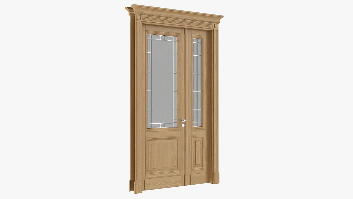 Classic Door With Glass Double 02