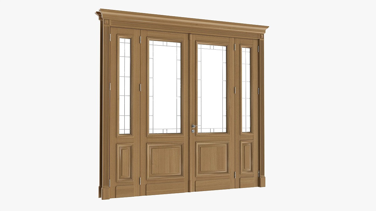 Classic Door With Glass Quad 01