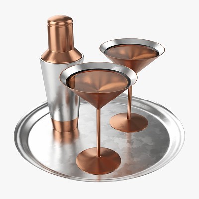 Cocktail shaker on tray
