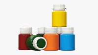 Color gouache paint jars