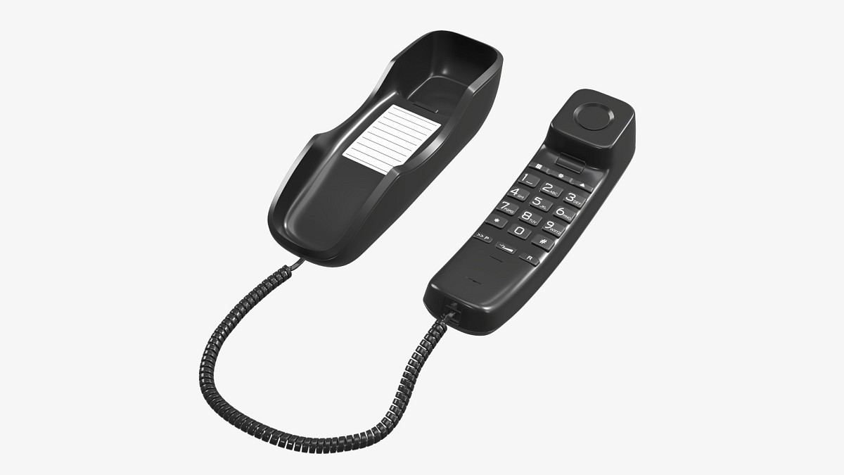 Compact corded phone handset removed