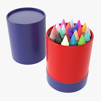 Crayons in cardboard tube