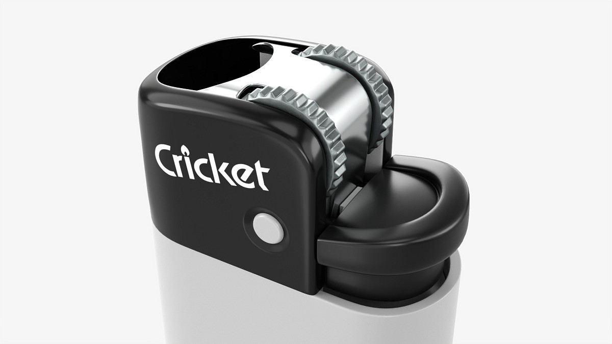 Cricket Flint Pocket Lighter 02 White Mockup