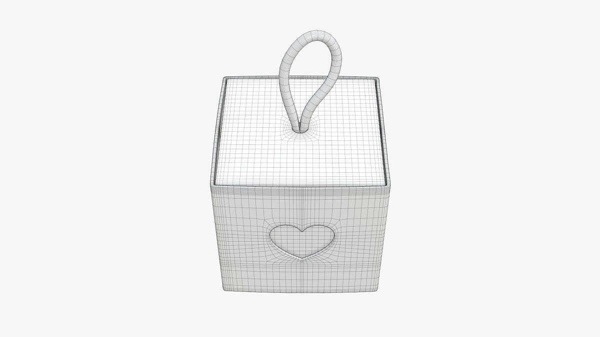 Cube paper gift packaging with lace 01