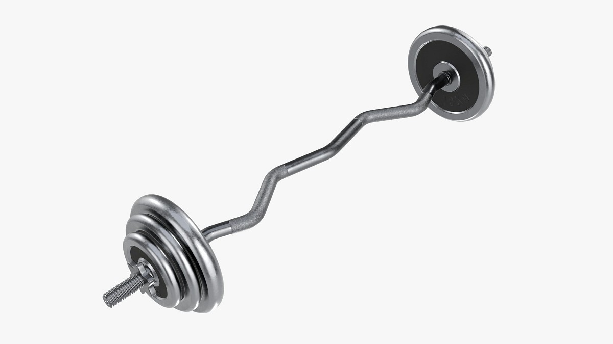 Curved weight bar with weights