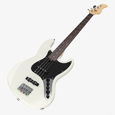 Bass Guitar 02 White
