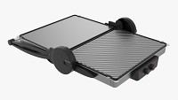 Electric tabletop grill open