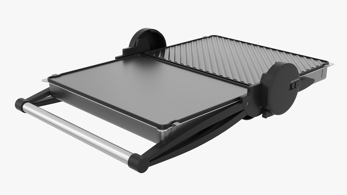Electric tabletop grill open