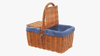 Empty picnic wicker basket