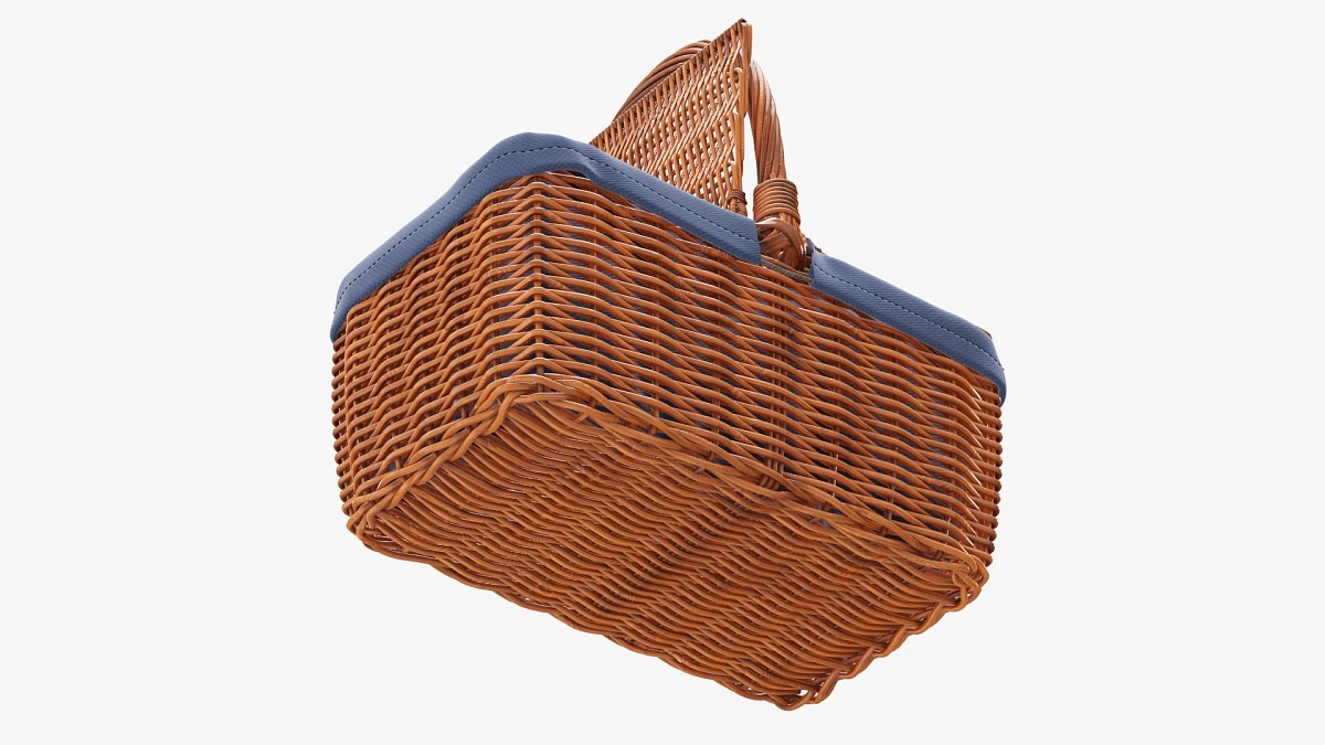 Empty picnic wicker basket