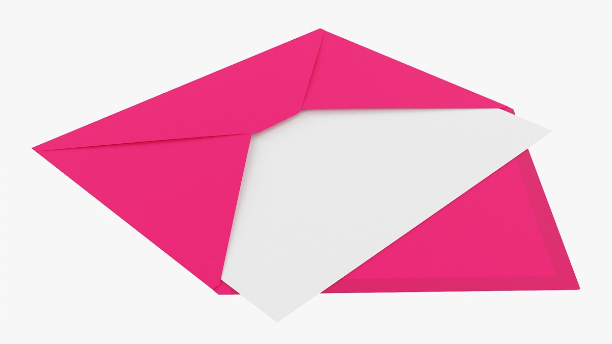 Envelope Mockup 05 Open Pink
