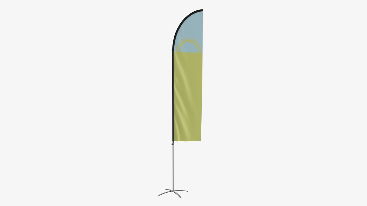 Feather type flag with flagpole