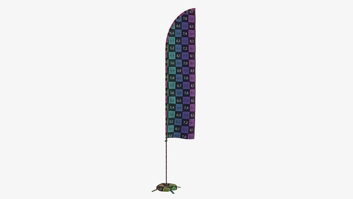 Feather type flag with weight