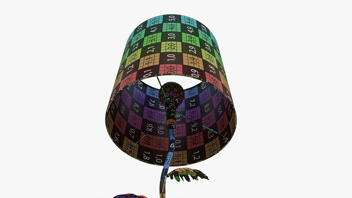 Floor lamp decorated with leaves