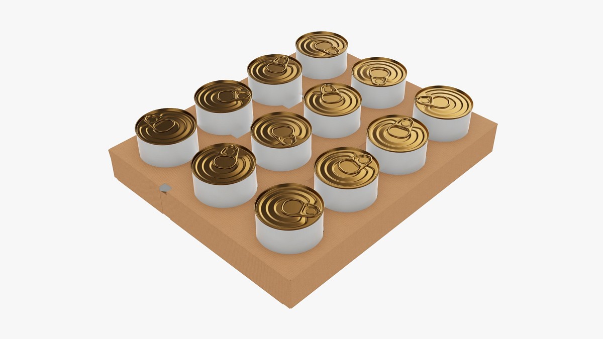 Food tin can shipping tray