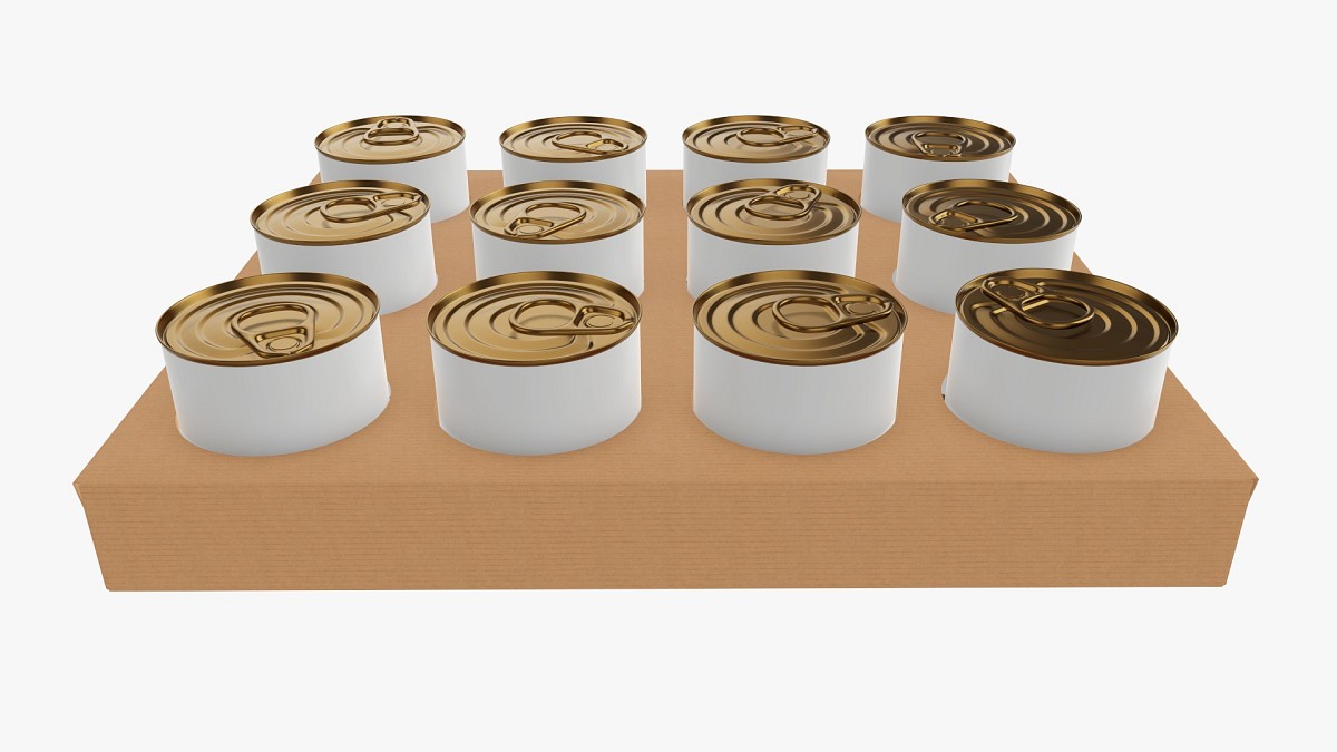 Food tin can shipping tray